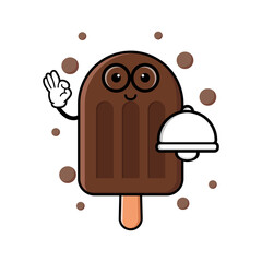 cute ice cream cartoon mascot character