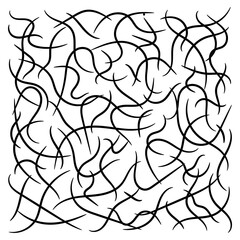 Many chaotically arranged lines similar to worms as a background, texture, pattern.