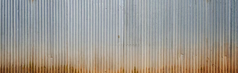 Deurstickers Old galvanized sheet wall with rust background © tendo23