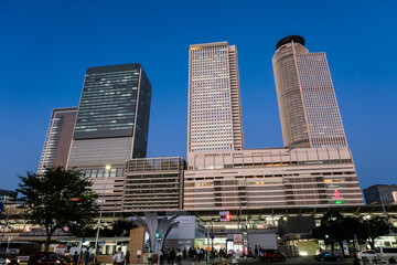 愛知県名古屋市 夕暮れの名古屋駅 太閤通口