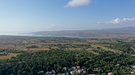 Falaise et plage de Leucate et de la Franqui, vue du ciel