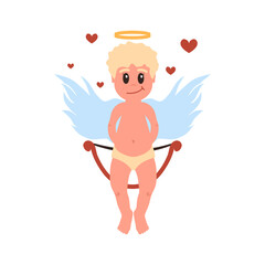Little angel child. Saint Valentine. Fairy book character. Vector illustration