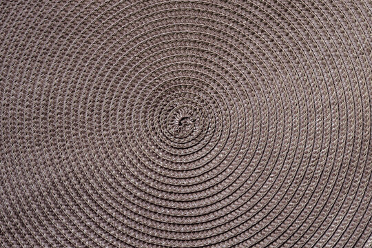 Straw Round Table Mat (placemat) Overhead View As Background