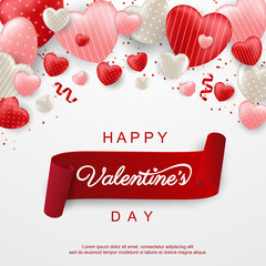 happy valentine's day realistic balloon background