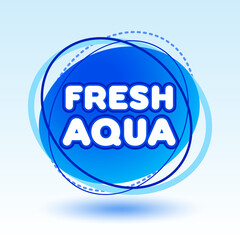 Vector blue logo Fresh Aqua. Modern Template for Graphic Design. Isolated trendy Emlem