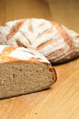 sliced bread on table