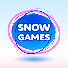 Vector bright badge Snow Games. Graphic Design Element. Isolated Logo Template