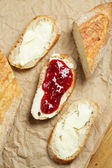 white bread with jam