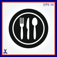 restaurant menu icon plate with cutlery