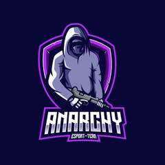Ninja anarchy mascot logo design vector for esport team