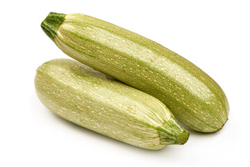 Fresh zucchini, squash, isolated on a white background