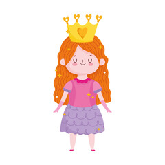 princess little girl with crown cartoon character