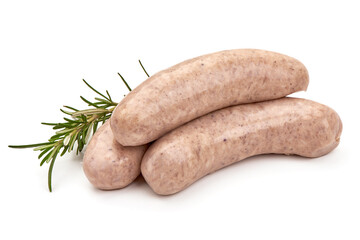 Sausages for grill, isolated on white background