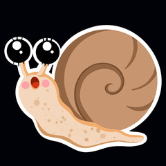 sticker snail is surprised © Aqvarelka