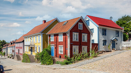 Fototapeta na wymiar Ronneby Street Corner Panoramic View