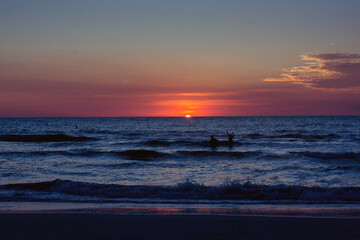 sunset over the sea