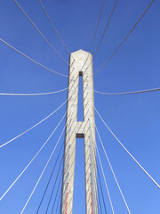 Fragment of cable-stayed bridge