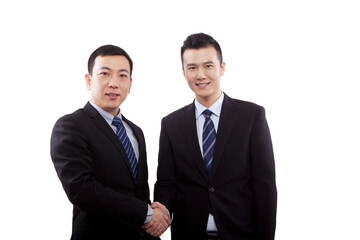 Oriental business men shaking hands