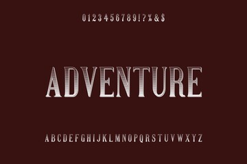 typeface vector design, alphabet font, blue and red  style