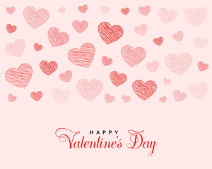 valentines day greeting design with doodle hearts