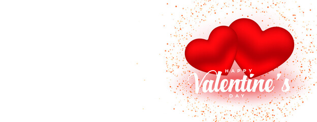 beautiful happy valentines day banner with text space