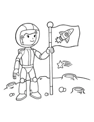 Foto op Plexiglas Astronaut op de maan kleurboek pagina vectorillustratie kunst © Blue Foliage