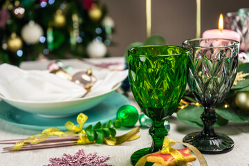 table set for a party. Mise en place