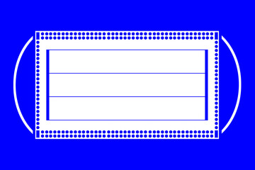 Schild Medizinische Schutzmaske und blauer Hintergrund