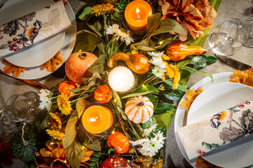table set for a party. Mise en place