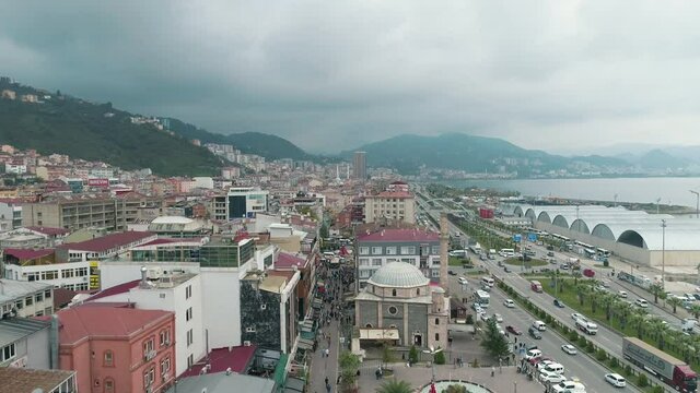 Aerial view of Giresun province landscape in Turkey. 4K footage in Turkey