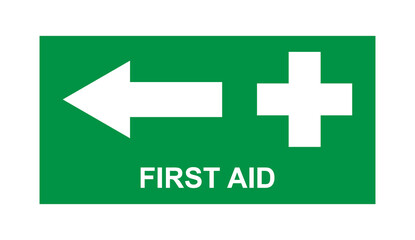 First aid sign, health cross medical symbol, medicine emergency illustration icon, safety design