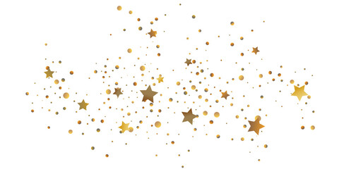 Star of confetti. Falling starry background.