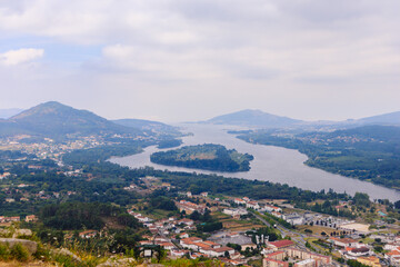Fototapeta na wymiar View of the Minho River from Vila Nova de Cerveira