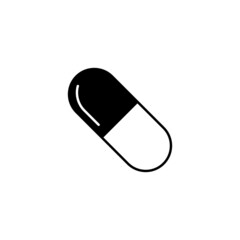 Pill capsule icon vector illustration flat style