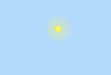 Small yellow sun in clear blue sky