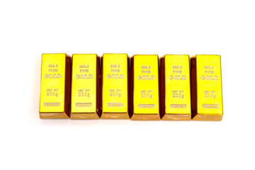 gold bars isolated on white