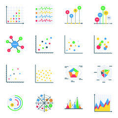 
Flat Icons of Charts and Graphs in Editable Style

