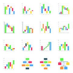 
Pack of Waterfall and Hierarchy Diagrams Flat Icons
