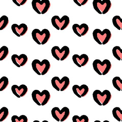 Heart seamless pattern. Valentine's day background. Vector illustration
