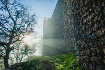 walls of an old medieval castle © wundermann