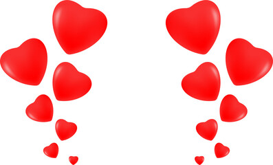hearts on a white background on both sides