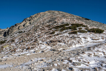 View from mountain saddle below Ostrva peak, High Tatras, Slovakia