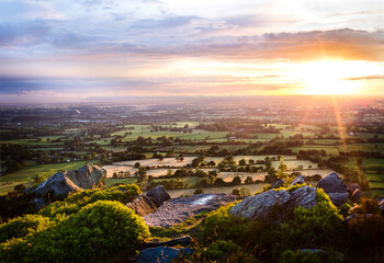 Sunset panorama in Cheshire