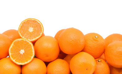 Orange mandarin or tangerine fruit isolated on white background