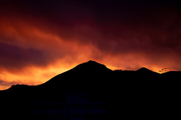 Tramonto su monte Cuccio a Palermo