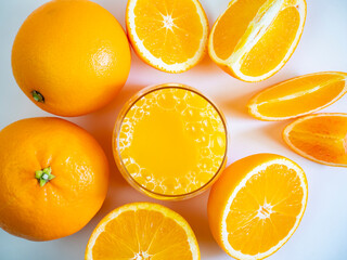 Glass of Orange Juice top view