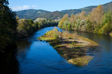 Fototapeta na wymiar Río Nalón,,tramo bajo alrededor de Pravia, Asturias