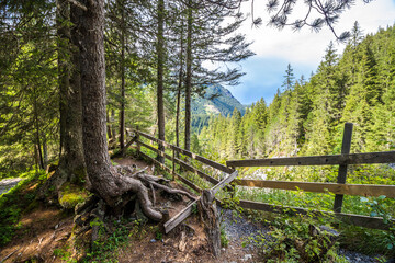 Rosenlaui glacier gorge in the Reichenbachtal valley in Switzerland