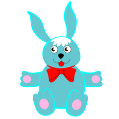 Cute cartoon rabbit with a bow tie.