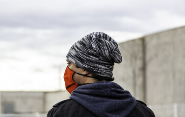Young street gang with mask